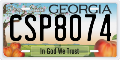 GA license plate CSP8074