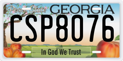 GA license plate CSP8076