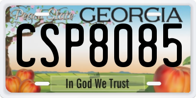 GA license plate CSP8085