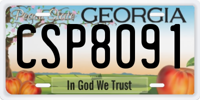 GA license plate CSP8091