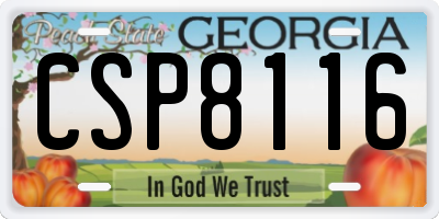 GA license plate CSP8116