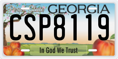 GA license plate CSP8119