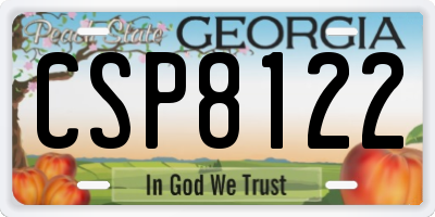 GA license plate CSP8122