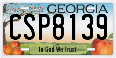 GA license plate CSP8139