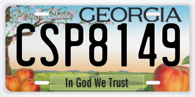 GA license plate CSP8149
