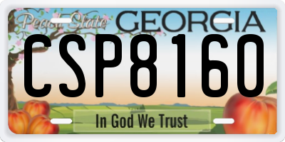 GA license plate CSP8160