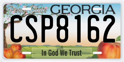 GA license plate CSP8162