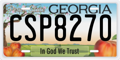 GA license plate CSP8270