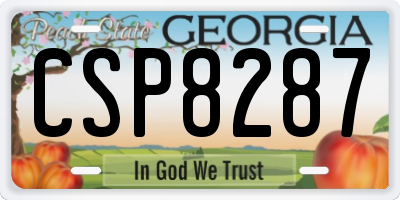 GA license plate CSP8287