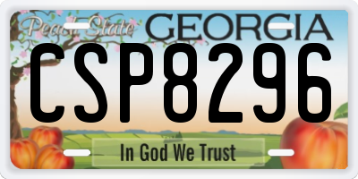 GA license plate CSP8296