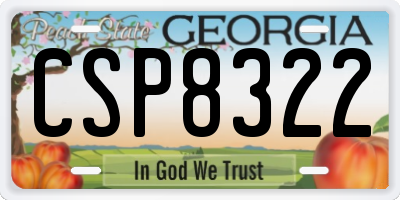 GA license plate CSP8322