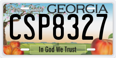 GA license plate CSP8327