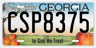 GA license plate CSP8375