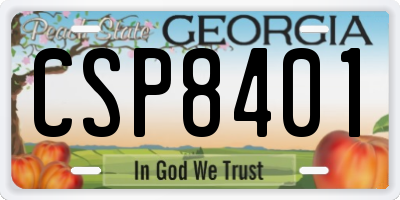 GA license plate CSP8401