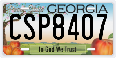 GA license plate CSP8407
