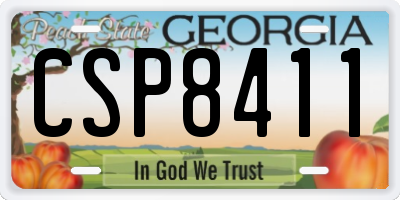 GA license plate CSP8411
