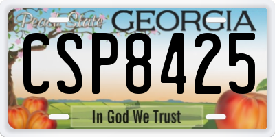 GA license plate CSP8425