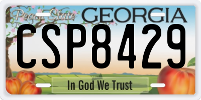 GA license plate CSP8429