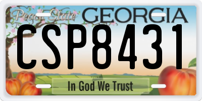 GA license plate CSP8431
