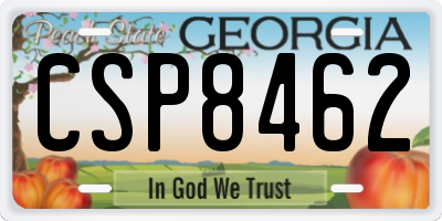 GA license plate CSP8462