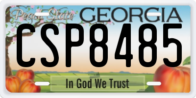 GA license plate CSP8485
