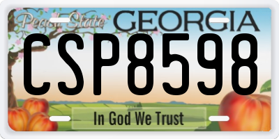 GA license plate CSP8598