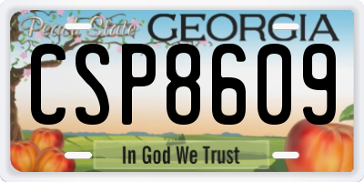 GA license plate CSP8609