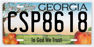 GA license plate CSP8618