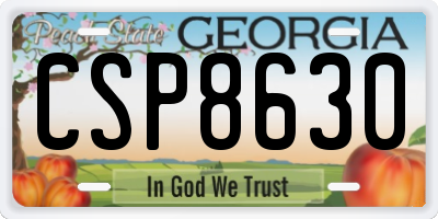 GA license plate CSP8630