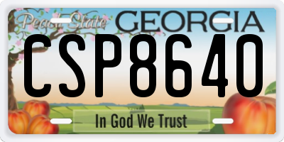 GA license plate CSP8640