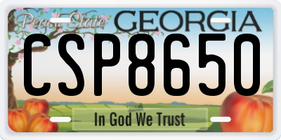 GA license plate CSP8650