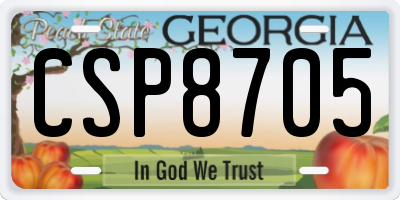GA license plate CSP8705