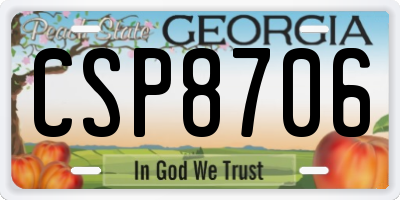 GA license plate CSP8706