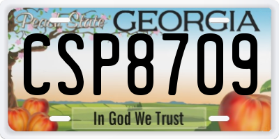 GA license plate CSP8709