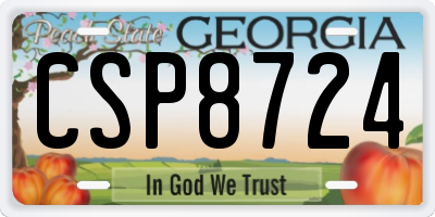 GA license plate CSP8724