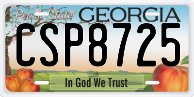 GA license plate CSP8725