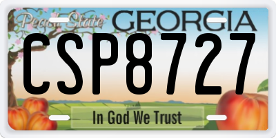GA license plate CSP8727
