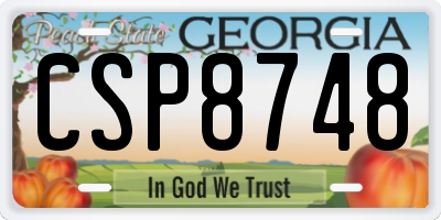 GA license plate CSP8748