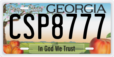 GA license plate CSP8777