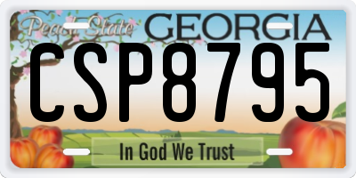 GA license plate CSP8795