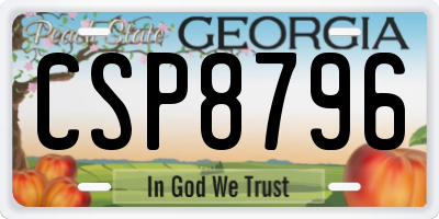 GA license plate CSP8796