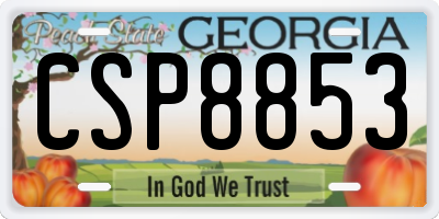 GA license plate CSP8853