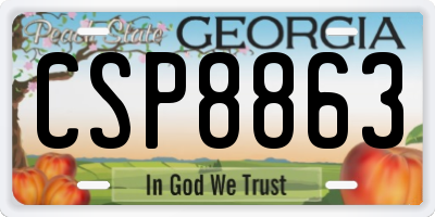 GA license plate CSP8863