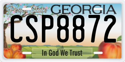 GA license plate CSP8872