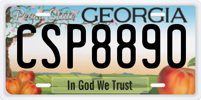 GA license plate CSP8890