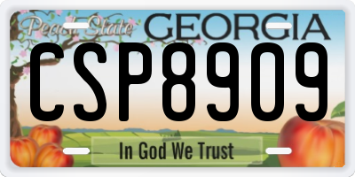 GA license plate CSP8909