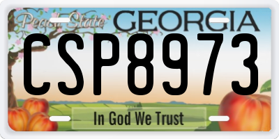 GA license plate CSP8973