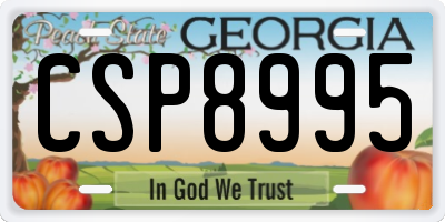 GA license plate CSP8995