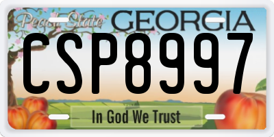 GA license plate CSP8997