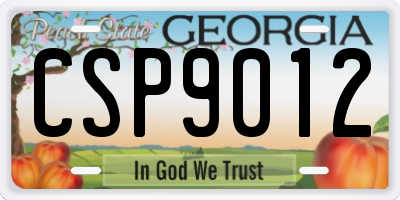 GA license plate CSP9012